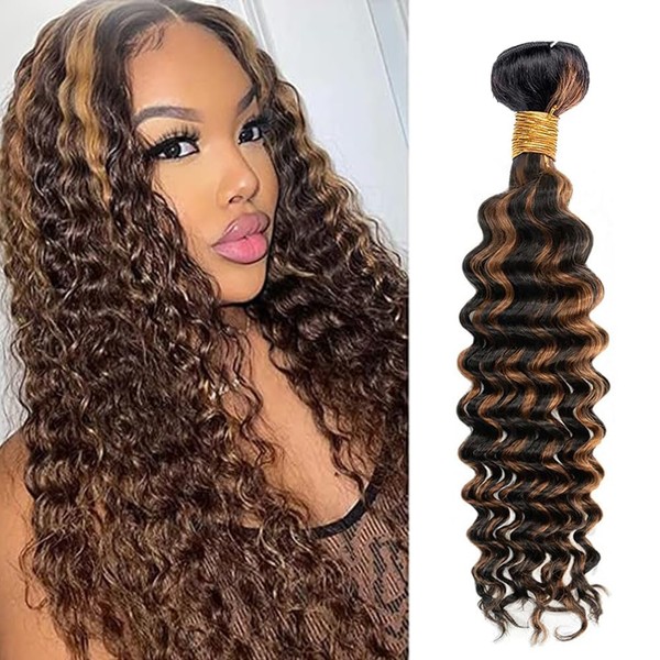 Highlight Human Hair Bundles Deep Wave Quick Weave Wet and