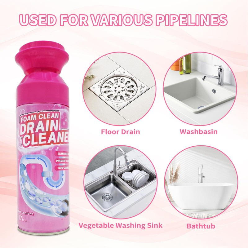 Foam Drain Cleaner, Drain Sink Cleaner and Deodorizer, Clog Remover