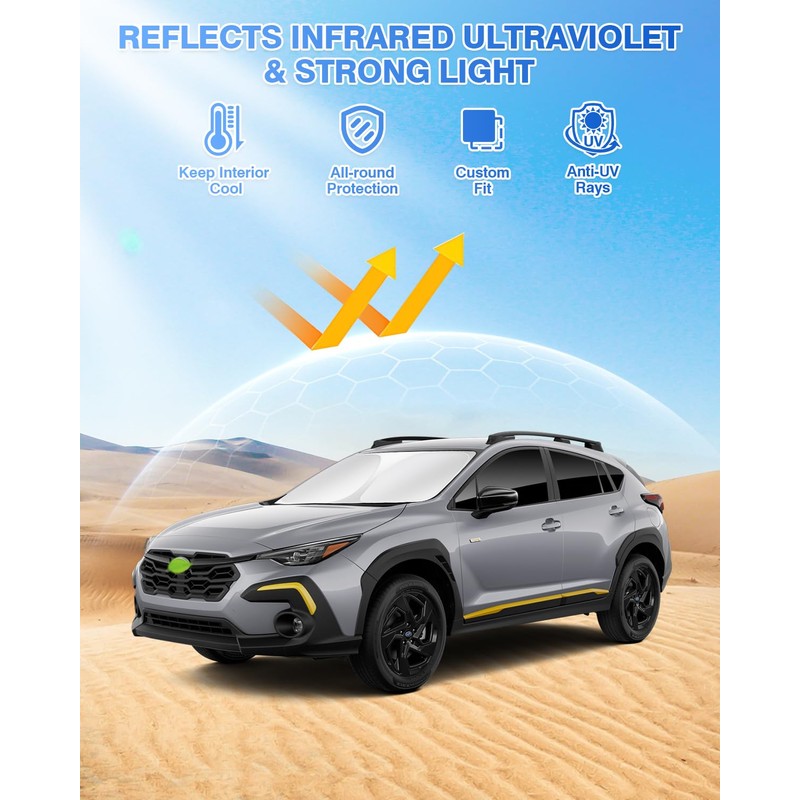Canvcle Sunshades for Subaru Crosstrek 2024 2025 2026 Accessories Windshield