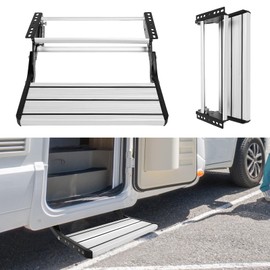 GOTOTOP Step, Rv Step Stool, RV Step, Aluminum Folding Step Ladder, Safer Foldable Small Stepping Stool, 200 Kg Loadable Motorhome Accessory Step Ladder for Camping and Outdoors