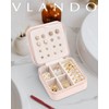 Vlando Travel Jewelry Case with 16 Earring Plates,Small Travel Jewelry