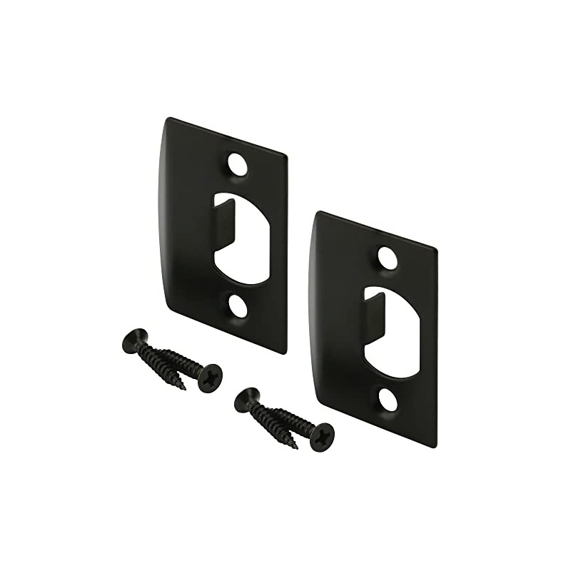 Prime-Line E 2793 Latch Strike Plate, Matte Black Finish (2