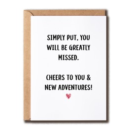 NSLDesigns Funny Goodbye Card - New Adventures Card - Funny Retirement Card - Farewell Card For Coworker - New Job Greeting Card, 5 x 7 inches