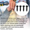lasuroa License Plate Screw Kit, Include 4pcs Nylon Screw Retainers