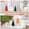 Christmas Decor 3 Pcs Double-Sided Wood Table Christmas Tree Rustic