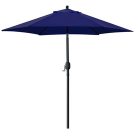 Sunnyglade 7.5' Patio Umbrella Outdoor Table Market Umbrella with Push Button Tilt/Crank, 6 Ribs (Navy Blue)