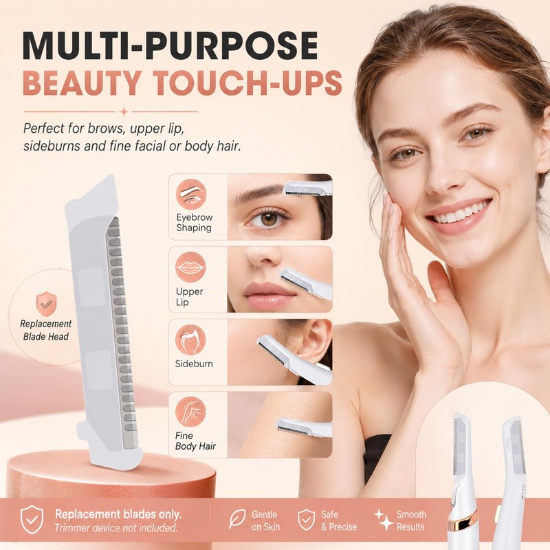 12 Pack Replacement Blades for Finishing Touch Flawless Dermaplane Glo