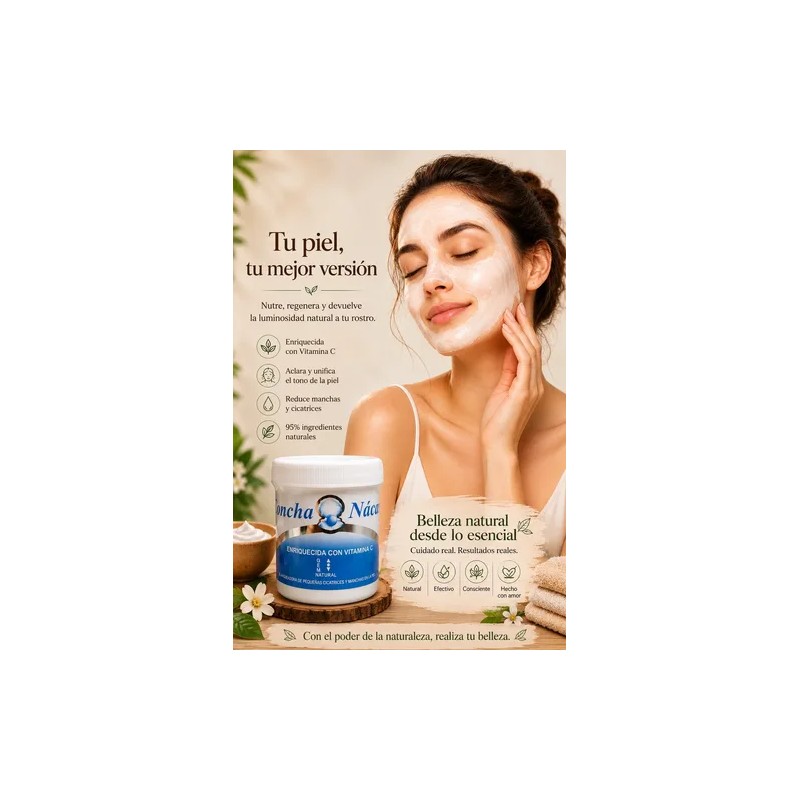 3pack Crema Concha Nacar -vitamina C-aclara Hidrata Regenera