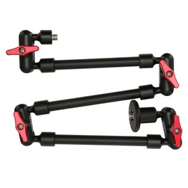 360 Degree Rotation Articulating Arm Mount, 1/4 and 3/8 Thread Adjustable Stand for Desk, Flexible Arm Desk Mount for DSLR Camera Webcam