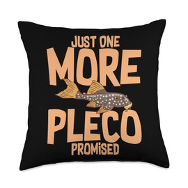 Plecostomus Pleco Fish Aquarium Food Tank Zebra Cave Throw Pillow, 18x18, Multicolor