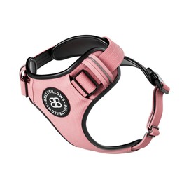 BullyBillows Premium Comfort Harness - Non-Restrictive, Adjustable Dog Harness - Suitable for Any Dog Breed - Ultra Soft Material, Pink, Large