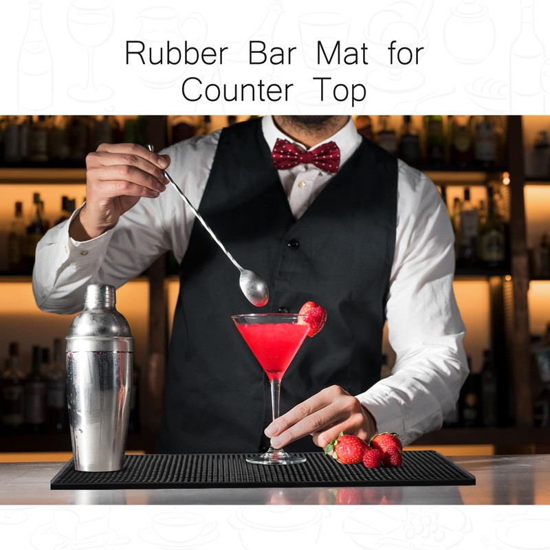 Tioncy 4 Pcs Bar Mat for Countertop 24 x 12