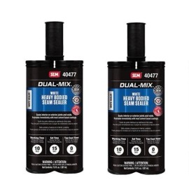 SEM 40477 Heavy Bodied White Seam Sealer Automotive Seams Joints Voids (2 Pack)