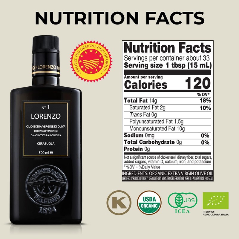 Barbera Lorenzo N° 1 Organic Extra Virgin Olive Oil PDO