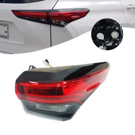 Halogen Rear Lamp Outer Tail Light Brake, For Toyota Highlander 2020-2021 Red 815500E230, TO2805156, 81550-0E230 (Passenger Rear Lamp)