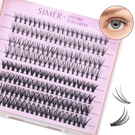 Lash Clusters 160 Pcs Individual Lashes 10-16mm Mixed C & D Curl DIY Eyelash Extension Natural & Thick Styles Wispy Fluffy Anime Lash Clusters Super Thin Band, Soft & Reusable