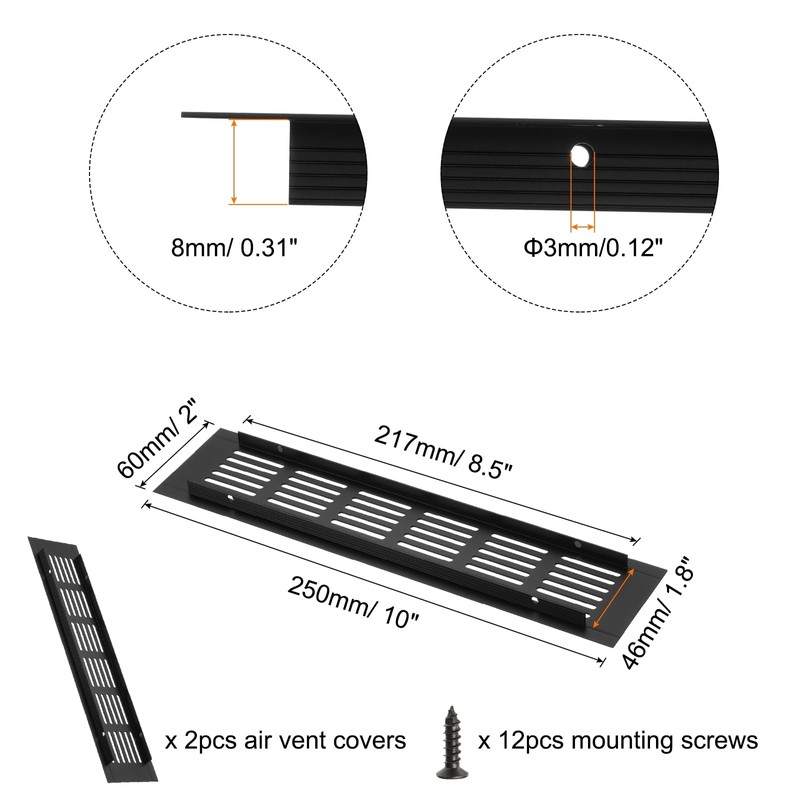 sourcing map Rectangle Ventilation Grille, Aluminum Alloy Mesh Air Vent