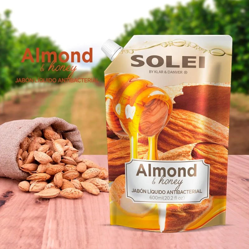 SOLEI Jabón Líquido Para Manos Pouch Almond Honey 600ml