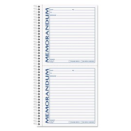 TOPS Memorandum Forms Book, 2-Part, Carbonless, 2 Memos per Page, 100 Sets per Book (4150)