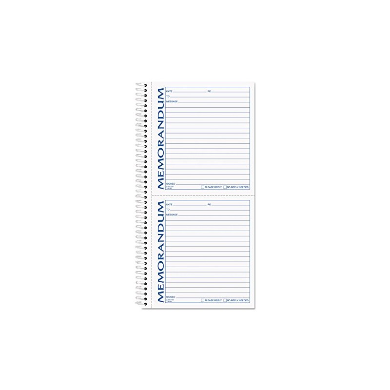 TOPS Memorandum Forms Book, 2-Part, Carbonless, 2 Memos per Page,