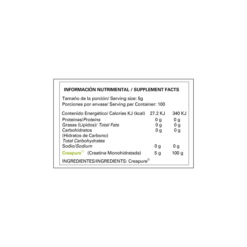Alpha Nutrition Creatina Creapure Premium 100 Pura 100 Serv Sin