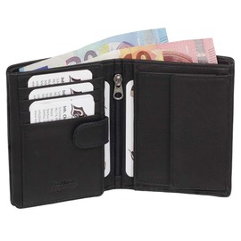 60951 Luxury Leather Wallet with RFID Protection - Space for Over 12 Cards - Various Colours Black, Brown, black, Modern