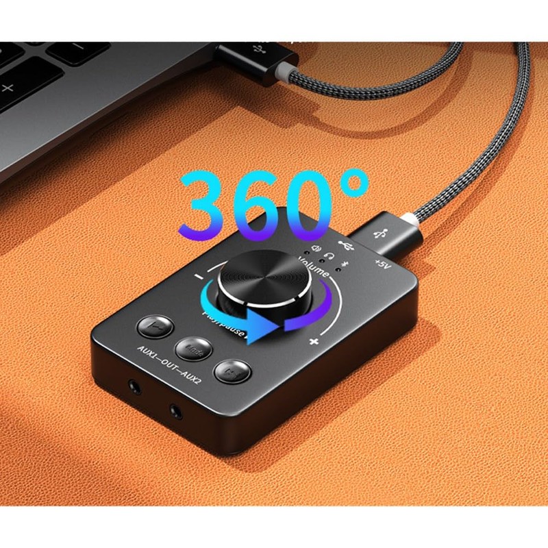Aswalling Bluetooth-Compatible Volume Controller Knob Computer 3 Volume Control Modes