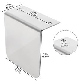 Numano for 60788 304 Stainless Steel L Bracket Sticker Holder for Truck, Car Parking Passes, Permits, Small Stickers, and Vehicle Emblems Mounting