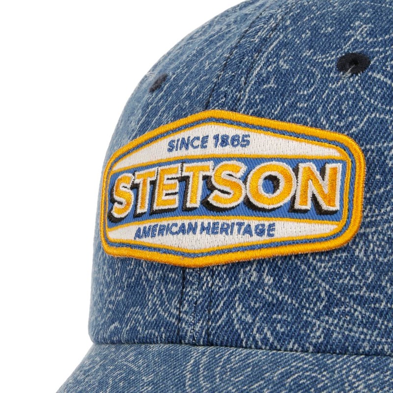 Stetson Denim Paisley Baseball Cap 100% Cotton Women Men, denim,