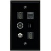 RiteAV Coax 2 HDMI Phone TOSLINK USBC Flat/Solid Wall Plate [Black]