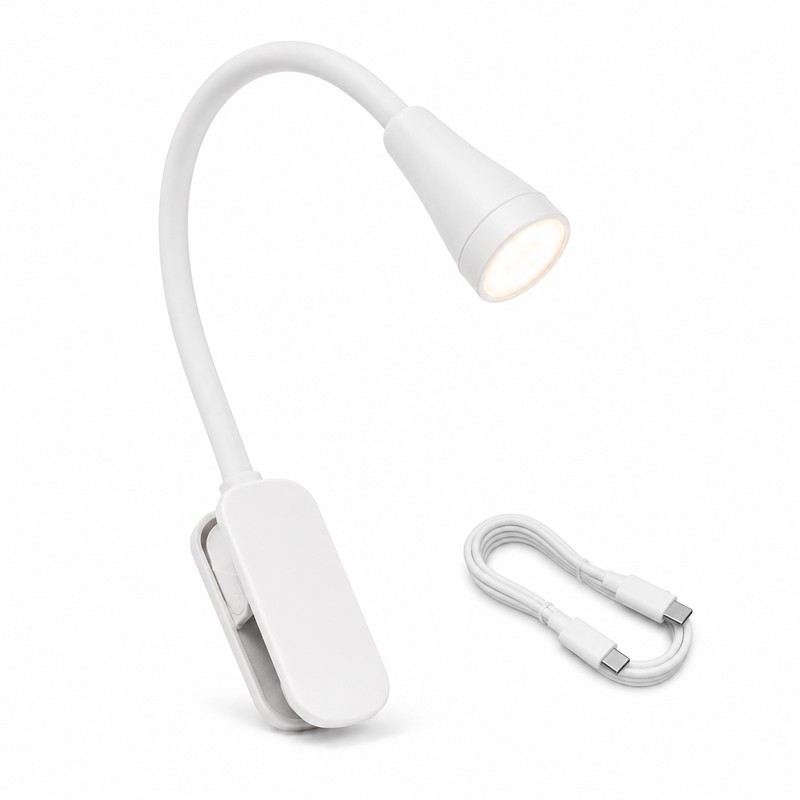 Rechargeable Book Light for Reading – 3-Color Dimmable LED Clip