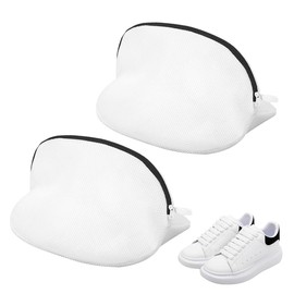 Shoes Wash Bags, 2pcs Mesh Laundry Bags with Durable Zips, Premium Laundry Bag for Shoes/Trainers for Washing Machine, Storage Bag for Shoes and Clothing, for Sneakers, Socks, Bras