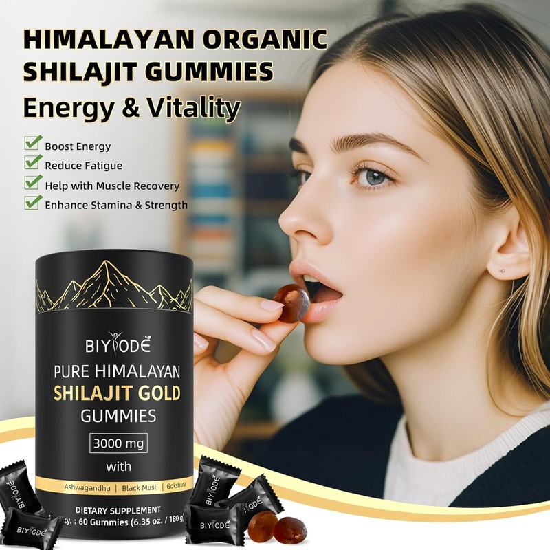 Shilajit Gummies: Pure Shilajit Himalayan Rich in Ashwagandha Gaulshura Fulvic
