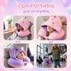Amyhill Unicorn Kids Travel Neck Pillow, Airplane Pillow Hooded,Reversible