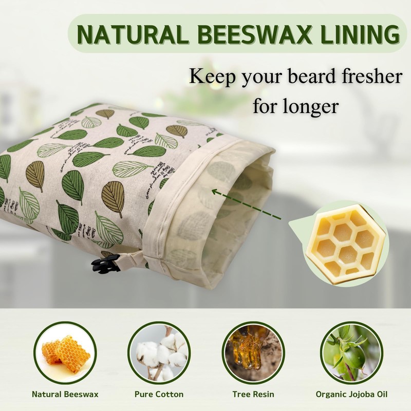 2 Pack Beeswax Bread Bags for Homemade Bread with Zipper,