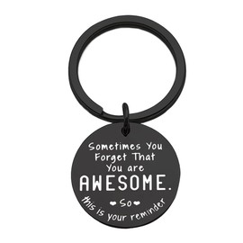 Funny Inspirational Birthday Christmas Gifts for Women Men - Sometimes You Forget You're Awesome Keychain for Best Friend Daughter Coworker Thank You Gifts Keyring