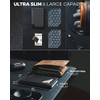 VULKIT Tarjeteros para Tarjetas de Credito Aluminio Automática Pop-up Cartera con Bloqueo RFID y Bolsillo para Dinero para Hombre o Mujer