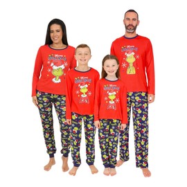 The Grinch Merry Grinchmas Matching Red Family Christmas Long Pyjamas (5-6 Years)