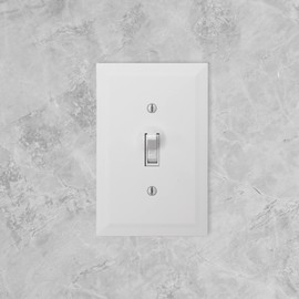 Questech Light Switch Covers, Single Toggle Wall Plates for Electrical Outlets, 1-Gang Single Switch Plates Standard Size Receptacle Covers, Decorative Bevel Edge, Bright White Satin, 3 Pack