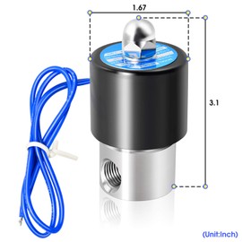 TAILONZ PNEUMATIC 1/4 Inch NPT 304 Stainless Steel 12V/24V/110V/220V Electric Solenoid Valve 2S025-08 Normally Closed Water, Air, Diesel(24V)