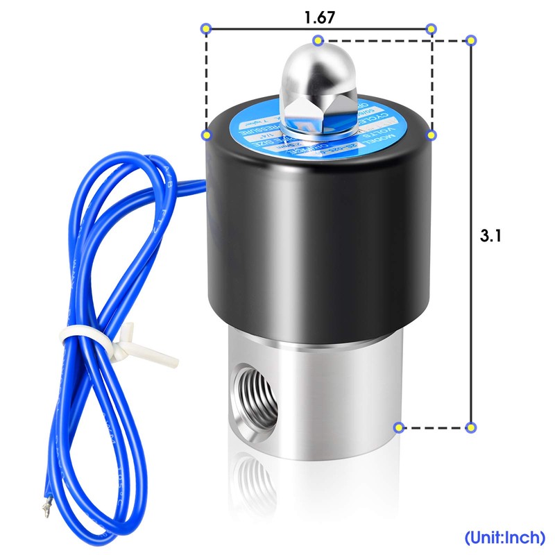 TAILONZ PNEUMATIC 1/4 Inch NPT 304 Stainless Steel 12V/24V/110V/220V Electric