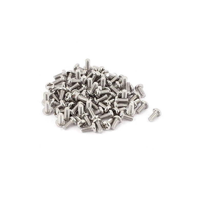 uxcell M3 x 6mm 304 Stainless Steel Cross Head Phillips