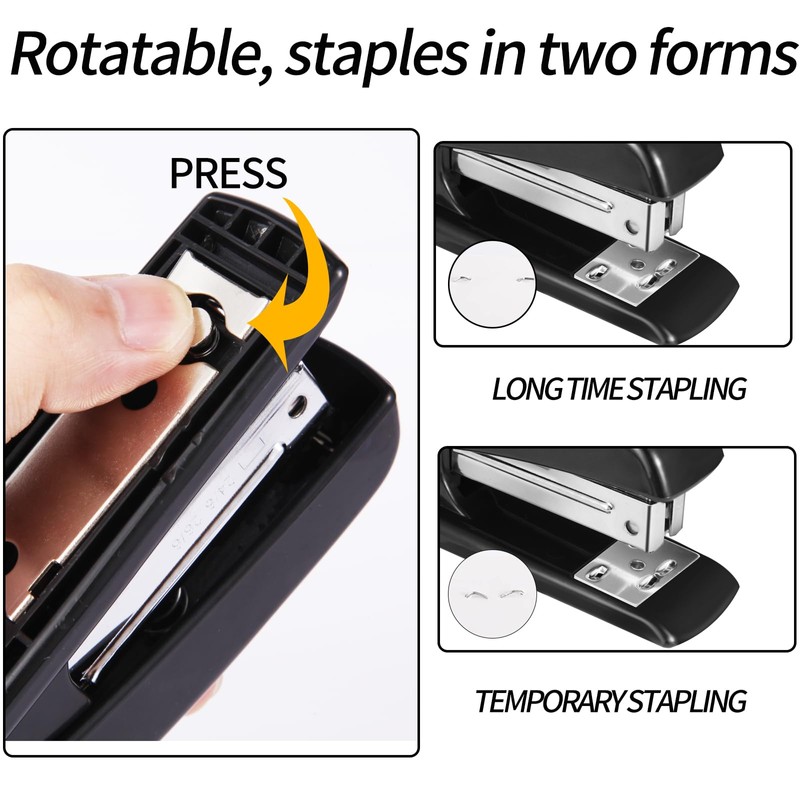 Black Stapler, Desktop Stapler, 25 Sheet Capacity, Includes 1000 Staples