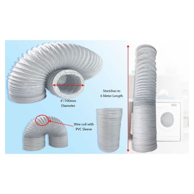 Yourspares Extra Strong Tumble Dryer Vent Hose Exhaust Pipe 4