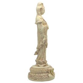 Culture Spot Standing Kuan-Yin Statue Holding Water Vessel, Stone