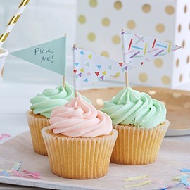 Ginger Ray Sprinkles Cupcake Toppers/Food Flags X 10 - Pick And Mix