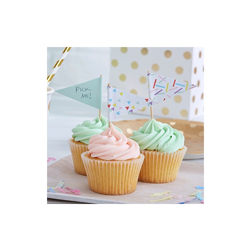 Ginger Ray Sprinkles Cupcake Toppers/Food Flags X 10 - Pick