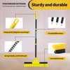 18”Push Broom Brush for Floor Cleaning with 60” Long Handle
