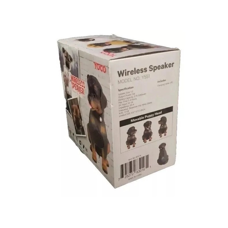 YOCO Rottweiler Dog Puppy Wireless Speaker Yoco Model Y551 New