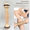 Jaasuee Wooden Foot Roller, Multi-Use Massager for Plantar Fasciitis Relief,